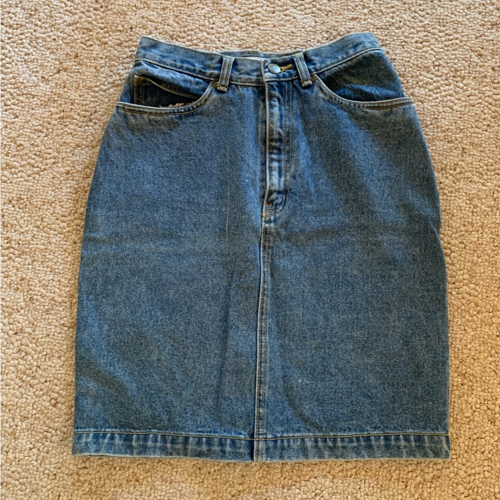 Vintage High Waisted Denim Mini Skirt